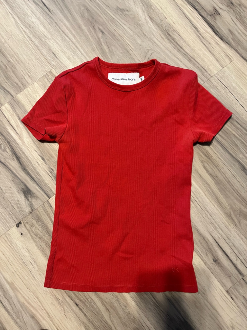 Calvin Klein Jeans Slim Fit Red Short Sleeve Tee